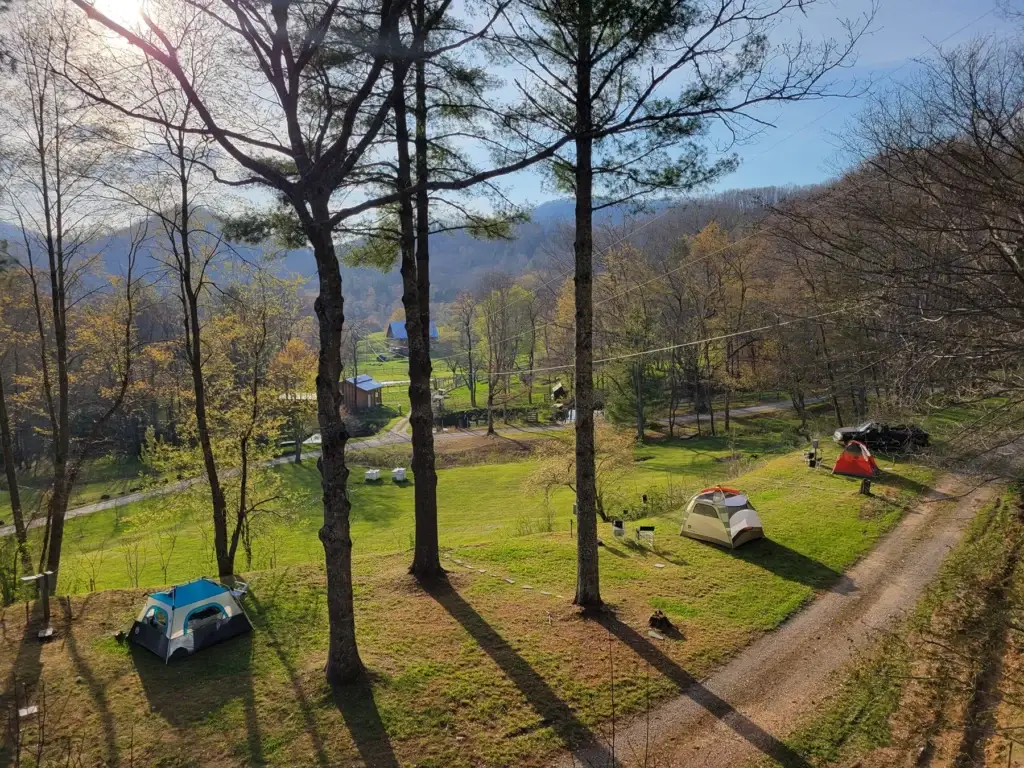 Mountain camping in Appalachian Mountains