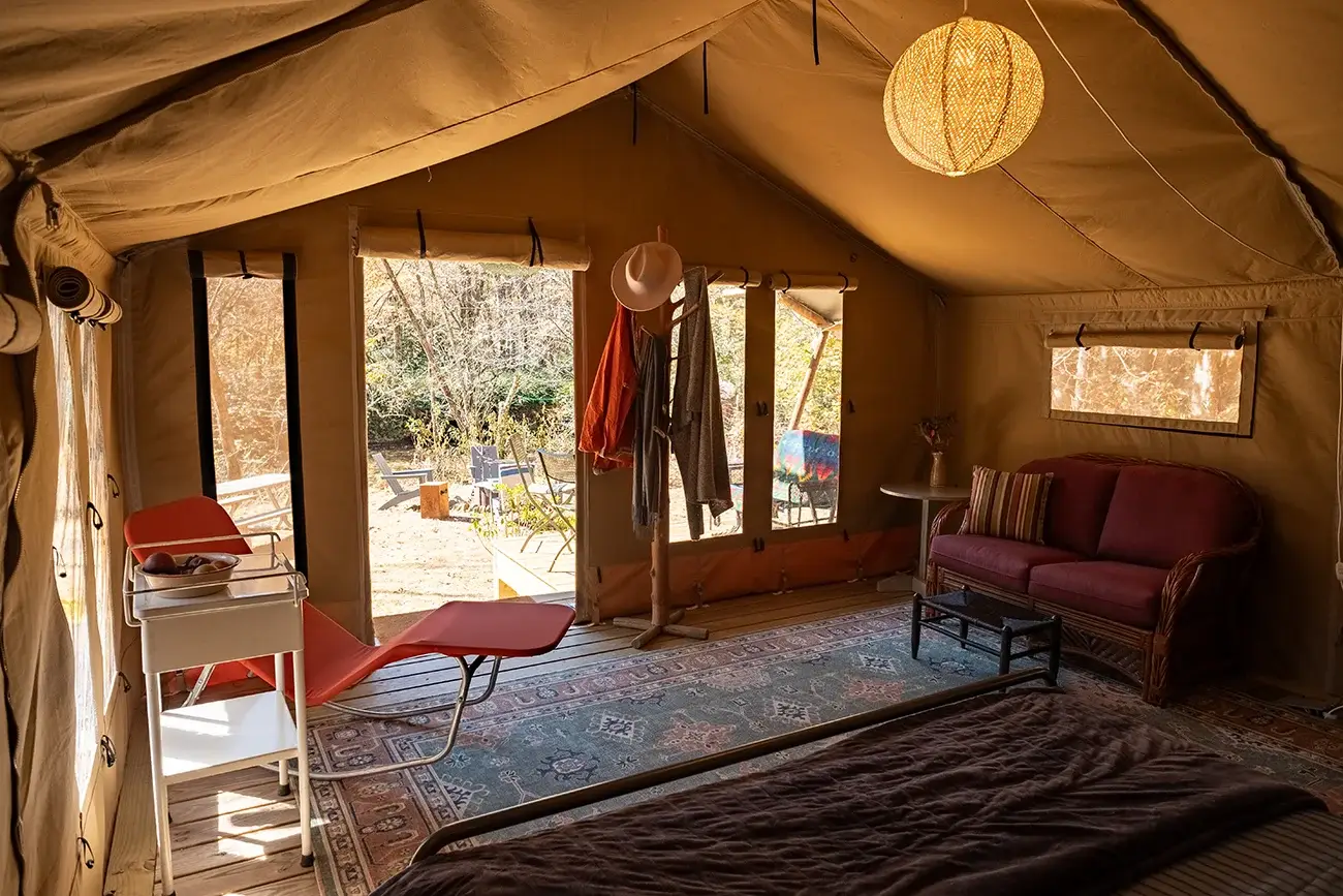 Fly fishing near campsite Franklin North Carolina